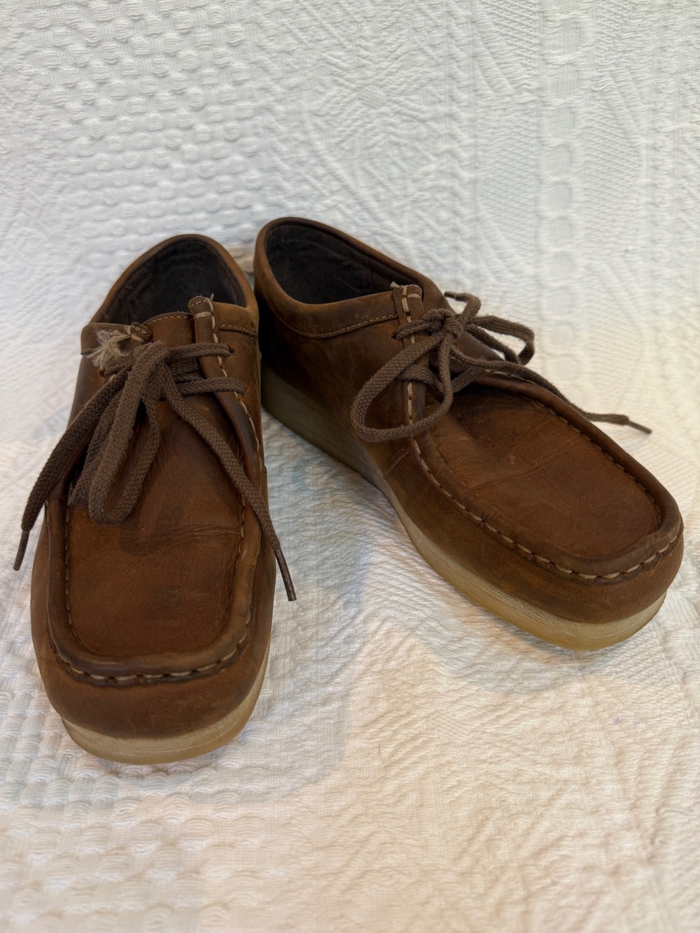 Clarks Originals Wallabee Brown Suede Shoes Crepe Sole Women's 7.5M